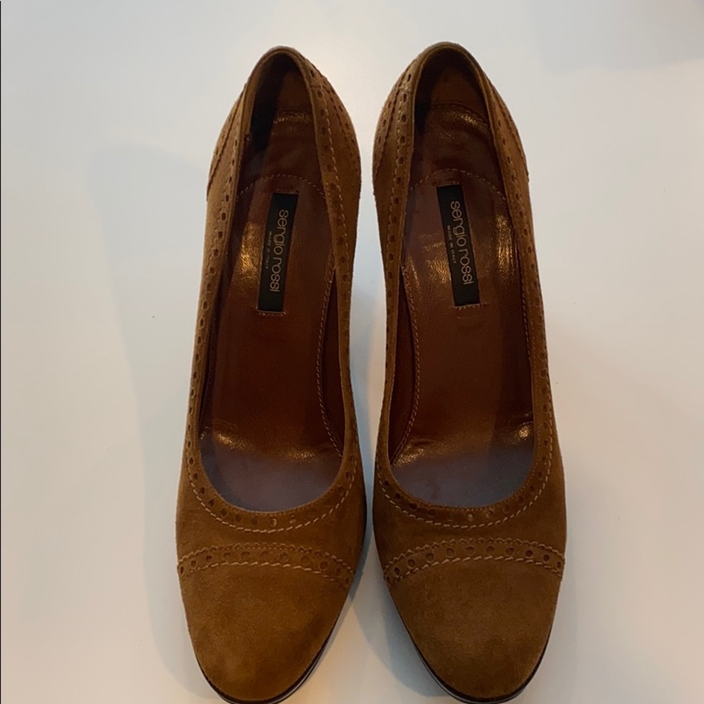 Sergio Rossi Brown Suede Pumps